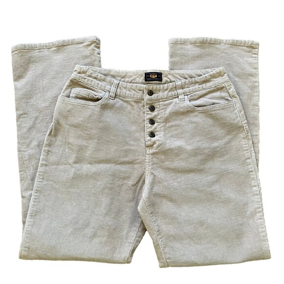 Route 66 Beige Corduroy Jeans Bootcut Pants High Rise Button Fly Vintage Y2K - Picture 1 of 9
